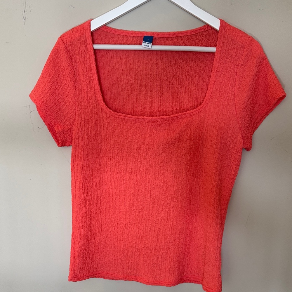 Old Navy Bright Coral Short Sleeve Top